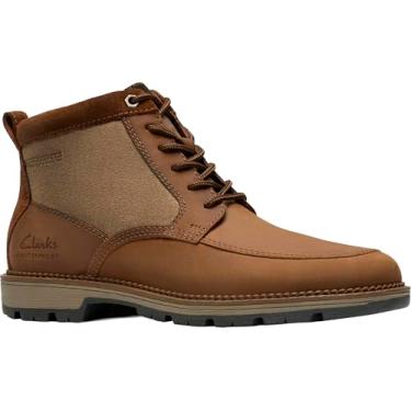 Imagem de Clarks Bota de cano curto masculina Maplewalk Rise, Couro marrom escuro, 41