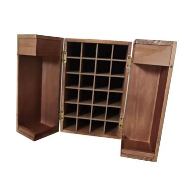 Imagem de Fenteer Caixa de madeira para armazenamento de óleos essenciais, expositor, organizador e porta-objetos para perfumes, joias, cosméticos e acessórios.