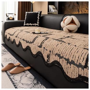 Imagem de SPXMQSS Capa para sofá, capa de sofá para sofá seccional, capa de sofá macia universal antiderrapante em forma de L, resistente ao desgaste A 110 x 110 cm