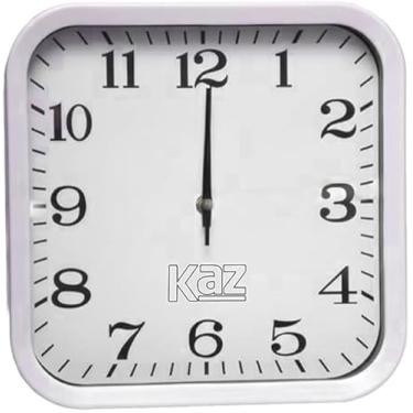 Imagem de Relógio De Parede Vintage Quadrado Prata 30cm Design Clássico Cor Prata - Decoração Retrô Para Sala, Cozinha ou Escritório