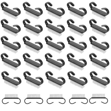 Imagem de 30PCS Handle Grip Nail Brush Cleaner Nylon Fingernail Brush Small Nail Scrubber Brush Cleaner Tools para dedos dos pés e unhas " (Preto)