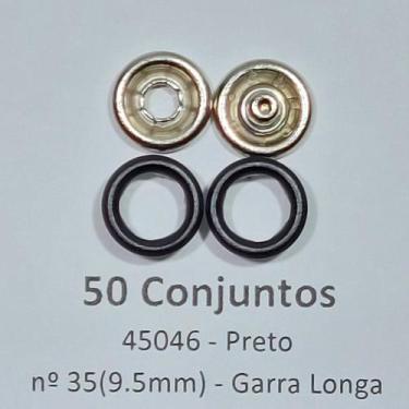Imagem de Botões de Pressão Nº 35 Tic-Tac Colorido Latão Variadas Preto 9,5mm 50