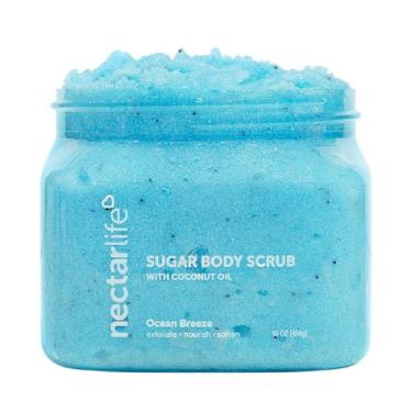 Imagem de Nectar Bath Treats Esfoliante De Açúcar Life, Corporal Hidratante Com Óleo Coco E Manteiga Karité, Pré-Barba (473 Ml, Ocean Breeze)