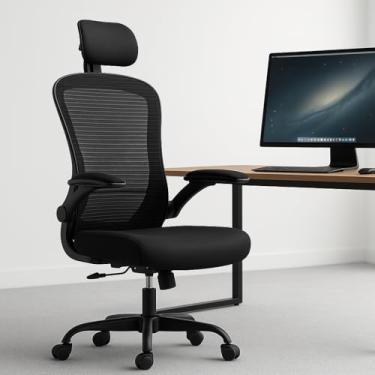 Imagem de Cadeira de Escritório Ergonômica Giratória, Confortável, com Elevação e Inclinação - Escritório, Gamer, Reunião