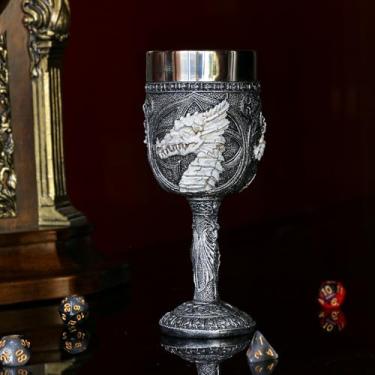 Imagem de alikiki Caveira medieval GOT Dragon-Cálice - 200 ml D&D Cálices Cálices Dungeons and Dragons Presente Gótico Festa Decoração Dia dos Pais Aniversário Copos de Aço Inoxidável