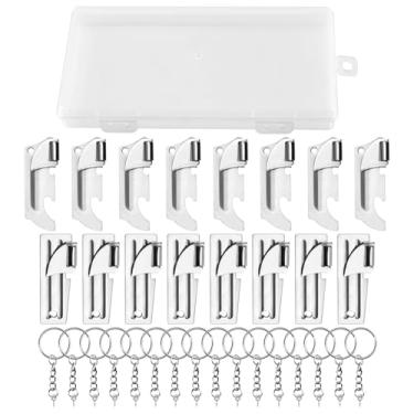 Imagem de LEONTOOL Kit de abridor de latas de 32 peças, 2 abridores de latas militares de aço inoxidável com chaveiro e caixa, abridor de lata manual portátil para acampamento para viagens ao ar livre