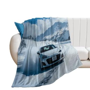 Imagem de HouLaiZhe Cobertor Super Macio Flanela Neve Drift Esportes JDM Carro BRZ Cobertores de Refrigeração Leve para Sofá-Cama Cadeira Sofá Carro Viagem ao Ar Livre Leve Quente 101,6 cm x 127 cm