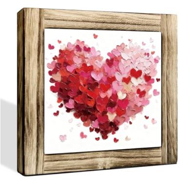 Imagem de Sinal de madeira para o dia dos namorados, letreiros de arte de alegria de férias, decorações festivas do dia dos namorados, placa decorativa de madeira interna (A14)