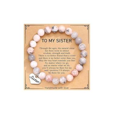 Imagem de Pulseira feminina com contas de cristal para irmã mais velha para o Natal com cartão boho fcountry show fashion joias modernas presentes de natal presentes de amizade para mulheres dia dos namorados