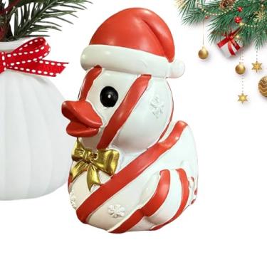 Imagem de Rrlihjgu Patos de Borracha de Temporada | Pequenos Patos de Gengibre Natalino,Decoração para Secretária com Textura de Bengala Doce e Árvore de Natal para Local de Trabalho Festas Balcão Quarto