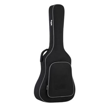 Imagem de Dynwave Capa para guitarra com bolso, preta, protetora, ao desgaste, impermeável, leve, acolchoada em 10 mm, para guitarras de 40 a 41 polegadas.