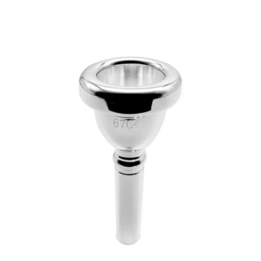 Imagem de Missmore Bocal tuba banhado a prata 67C4 – Bocal de banda orquestral e marcial premium para tom rico e equilibrado
