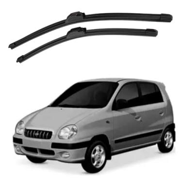 Imagem de TIGER AUTO - KIT PALHETA LIMPADOR PARABRISA DIANTEIRO/TRASEIRO EM SILICONE COMPATIVEL HY ATOS/PRIME 1998>2001