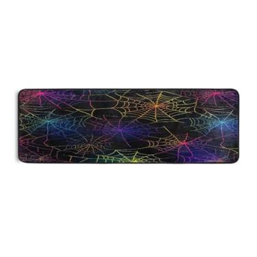 Imagem de Qilmy Tapete colorido de Halloween 183 x 61 cm, antiderrapante, antifadiga, confortável, tapetes longos, para quarto, sala de estar, banheiro, corredores, entrywa173