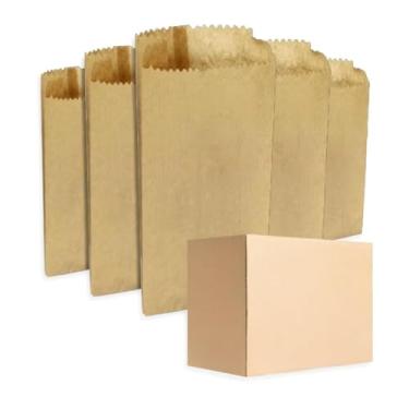Imagem de Kit 500 Sacos Kraft 9,5x20cm Sem Impressão para Embalagens de 1/2Kg Alimentos e Produtos