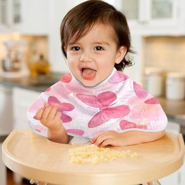 Imagem de CEBUGI Panos para Arrotar Musselina para Bebês 56 x 28 cm Toalhas de Bebê Absorventes Macias Borboletas Algodão Arrotar Trapos para Bebês Meninos e Meninas Pacote com 2