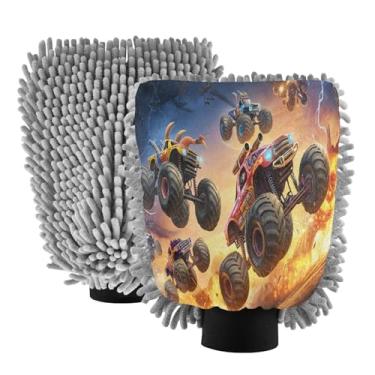 Imagem de STAYTOP Luva de microfibra para lavagem de carro de kart, 2 peças sem arranhões, sem fiapos, luva de microfibra de chenille premium escova de lavagem de carro - M