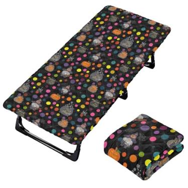 Imagem de Burbuja Lençol de berço de gnomo de bolinhas de Halloween para crianças, lençol de cochilo acolchoado portátil com faixa elástica para meninas e meninos, lavável na máquina, 63,5 x 127 cm