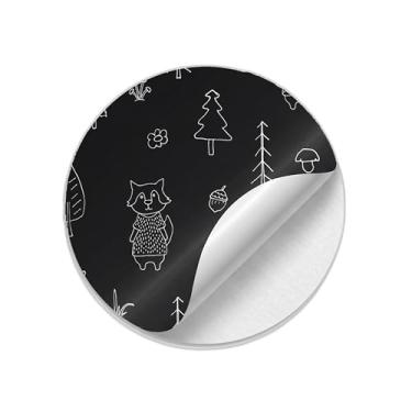 Imagem de Adesivos Redondos Natalinos 25 Unidades Estampa Lobo Fofo - Tamanho 50x50cm