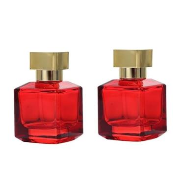 Imagem de Gyaxiang Pacote com 2 frascos de spray de perfume atomizador de vidro, frascos de spray vazios recarregáveis de 50 ml para viagens, recipientes pulverizadores de névoa fina para óleos essenciais