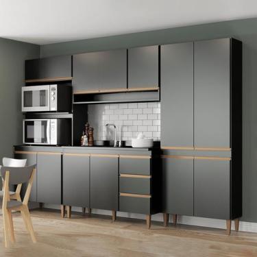 Imagem de Armário de Cozinha Completo Modulado Sabrina 280 x 200 Cm 4 Peças MDP 