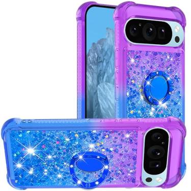 Imagem de Dinglijia Capa fina para Google Pixel 10 Pro, série areia movediça, glitter, fluindo, líquido, flutuante, TPU (poliuretano termoplástico), capa com cantos reforçados para Google Pixel 10 Pro, YBLSZJ