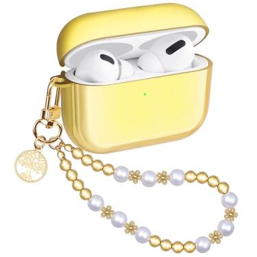 Imagem de Ucharmbead Capa fofa compatível com AirPods Pro 2ª geração para Air Pods Pro e Pro 2 com joias douradas, chaveiro e alça de cordão para meninas e mulheres (Tree of Life)