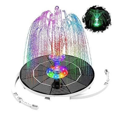 Imagem de CMOLVUR Fonte solar para lago, bomba de fonte, com 6 bocais e tubo de água de 1,2 m, bomba movida a energia solar para banho de pássaros, lagoa, jardim e outros lugares, para jardim, banho e peixe (F