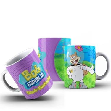 Imagem de Caneca Turma Do Bob Esponja Porcelana Todos Os Personagens 325ml (SANDY BOCHECHAS)