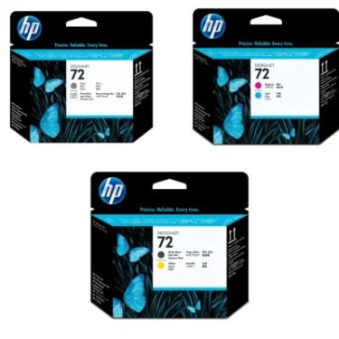 Imagem de Cabeça De Impressão Hp 72 Kit 3 Cores Cinza E Preto Foto, Magenta E Ciano, Preto Fosco E Amarelo | C9380a C9383a C9384a