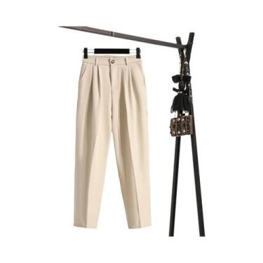 Imagem de Calças Retas De Cintura Alta plus Size Para Mulheres, Estilo Coreano, 