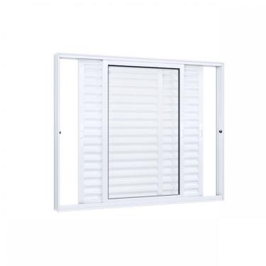 Imagem de Janela Veneziana Alumínio Lateral 3 Folhas Móveis Lucasa Eccellente 100cmx150cm Branco