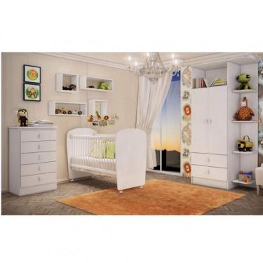 Imagem de Cômoda de Bebê 5 Gavetas Móveis Percasa Branco