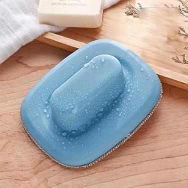 Imagem de Escova de limpeza de tela de malha, multifuncional, plana, portátil, para casa e carro, sofá, parede, tapete, vidro, remoção de poeira, azul