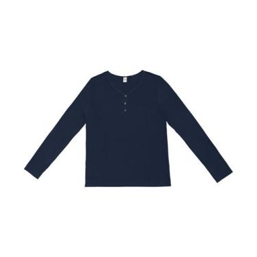 Imagem de Blusa Feminina Com Botões Manga Longa Rovitex Azul, GG, Azul