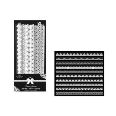 Imagem de Adesivos De Papelaria De Renda Branca 30PCS, Adesivos Decorativos Fofo