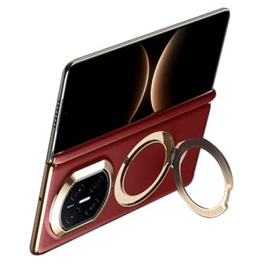 Imagem de LYJSMGZ Capa de suporte para Huawei Mate X7, capa magnética ultrafina à prova de choque de corpo central central suporta capa de carregamento sem fio, vermelha, Mate X7