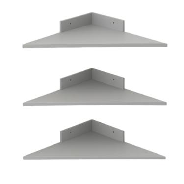 Imagem de Trio canto em mdf Trio cantoneira 35 cm X 35 cm para Quartos, Cozinhas e Salas, Maximiza Espaço de Armazenamento, Adaptada ao Estilo Brasileiro(Cinza)