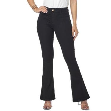 Imagem de Calça Jeans Feminina HNO Petit Flare Preto Intense - HNO Jeans, 42