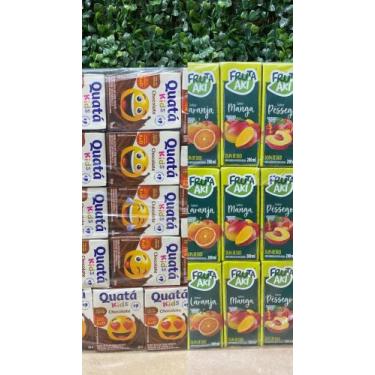 Imagem de Kit suco fruta aki 200ml 15 un+kit achocolatado quata 2ooml 30 unidade
