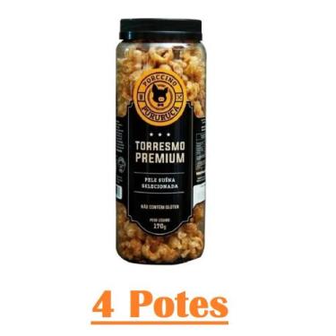 Imagem de Kit C/4 Potes Pururuca Torresmo Premium Porccino 170g Cada, 170, Purur