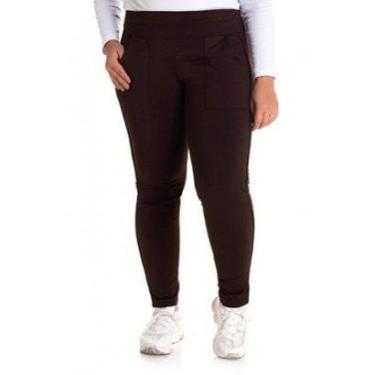 Imagem de Calça Feminina Montaria em Suplex Peluciada com Bolsos Frente e Filetes Cor Contrastante-Feminino