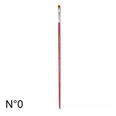 Imagem de Pincel Chato Curto Condor Ref. 421-0 - Orelha de Boi - Cabo Longo Verm