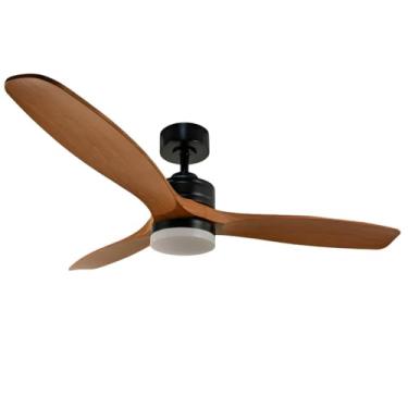 Imagem de Ventilador de Teto Elegant SL Iluminação Preto Fosco com Pás em Madeira ABS, LED, 48W 3 Cores (Quente/Neutro/Frio), 6 Velocidades, Ultra Silencioso, Controle Remoto e Timer, Bivolt