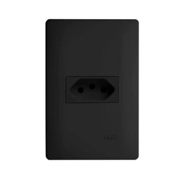 Imagem de Kit 10 Tomada Preta 2P+T 20A/250V Com Placa Habitat - Fame