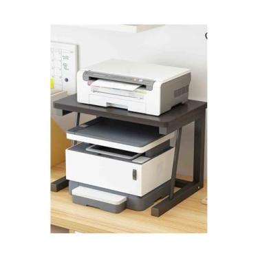 Imagem de Rack organizador multifuncional de camada dupla para escritório, impressora de mesa, arquivo de escritório, pequena prateleira doméstica, impressora, mesa, (preto)