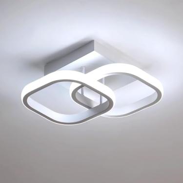 Imagem de BEMMY Luminária de Teto, Lustre Quadrado, Quarto, Cozinha, Sala de Estar, Decoração, Lustre Regulável, 3 Cores de Luz Ajustáveis ​​85-265V (Branco)