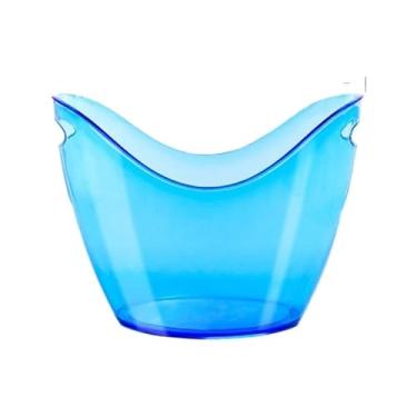 Imagem de Balde de gelo de acrílico Party 8L para armazenamento oval garrafas de champanhe para bebidas e festas (azul)