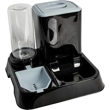 Imagem de Comedouro e Bebedouro Automático Premium com Porta Petiscos e Pá Higienizadora | Praticidade e Hidratação para Cães e Gatos(Preto)