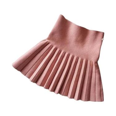 Imagem de Saia Curta Plissada De Cintura Alta Para Meninas, Cor Sólida, Outono I